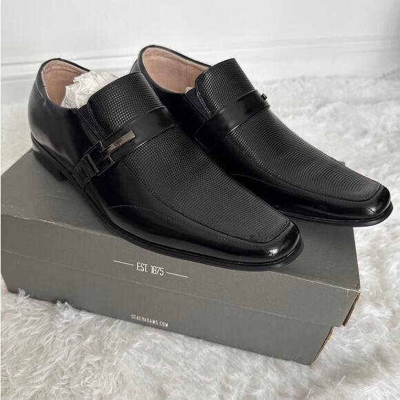 NIB 1990s Stacy Adams Beau Black Leather Monk Strap Dress Shoes Size 9M - Picture 6 of 14